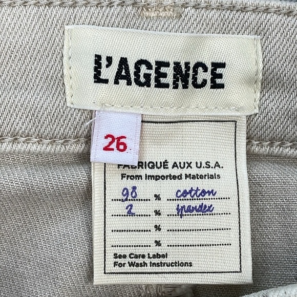 NWT L’Agence High Line Skinny Jeans High Rise Biscuit Destruct Sz 26 - Picture 9 of 13